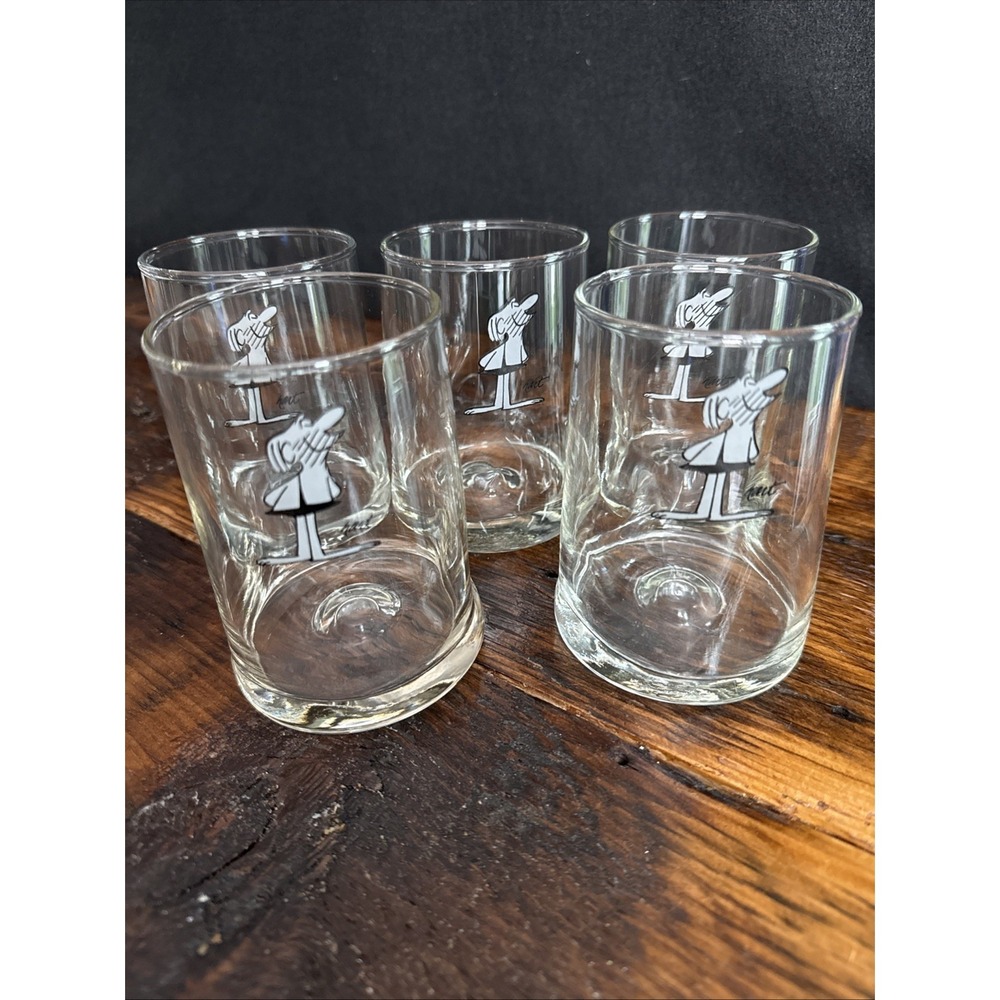 5 Vintage B.C. Glasses Johnny Hart Comic Strip 1970's Caveman